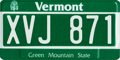 VT license plate XVJ871