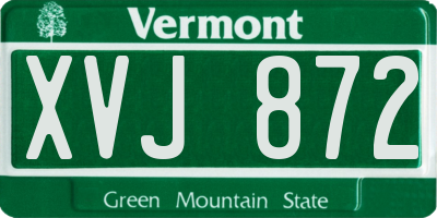 VT license plate XVJ872