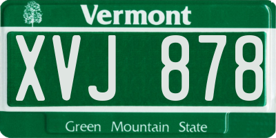 VT license plate XVJ878