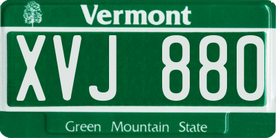 VT license plate XVJ880