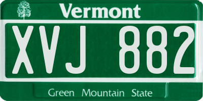 VT license plate XVJ882