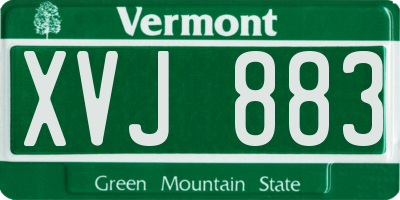 VT license plate XVJ883