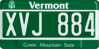 VT license plate XVJ884