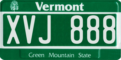 VT license plate XVJ888