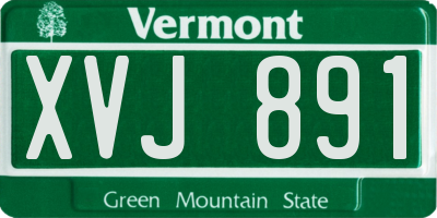 VT license plate XVJ891
