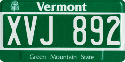 VT license plate XVJ892