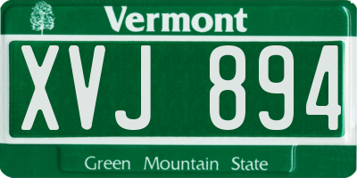 VT license plate XVJ894