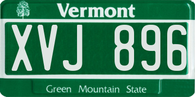 VT license plate XVJ896