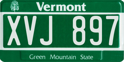 VT license plate XVJ897