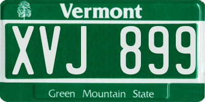 VT license plate XVJ899