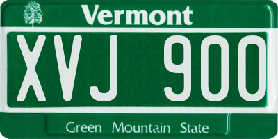 VT license plate XVJ900