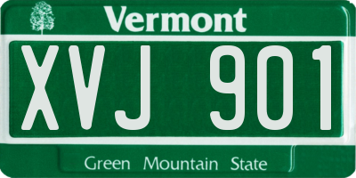 VT license plate XVJ901