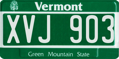 VT license plate XVJ903