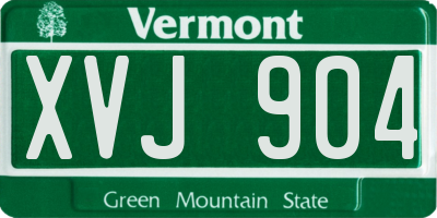 VT license plate XVJ904