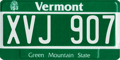 VT license plate XVJ907