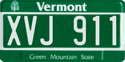 VT license plate XVJ911