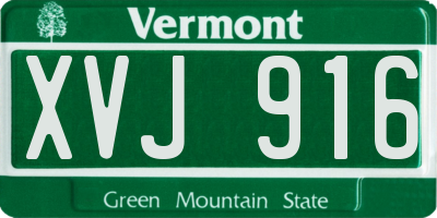 VT license plate XVJ916