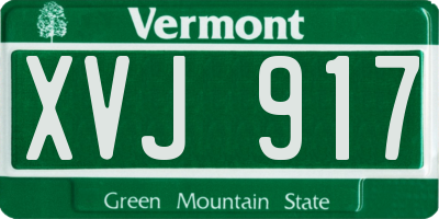 VT license plate XVJ917