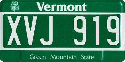 VT license plate XVJ919