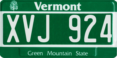 VT license plate XVJ924