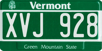 VT license plate XVJ928