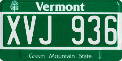 VT license plate XVJ936