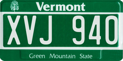 VT license plate XVJ940