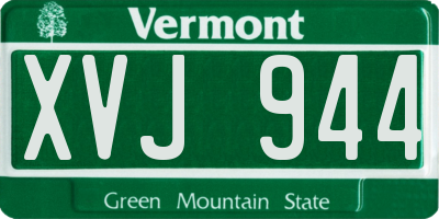 VT license plate XVJ944