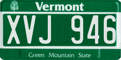 VT license plate XVJ946
