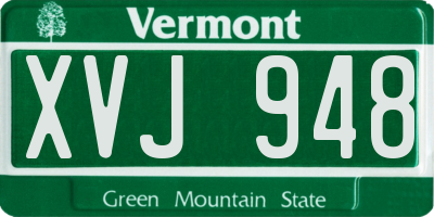 VT license plate XVJ948