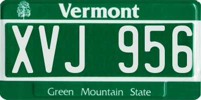 VT license plate XVJ956