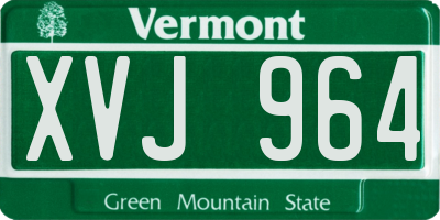 VT license plate XVJ964