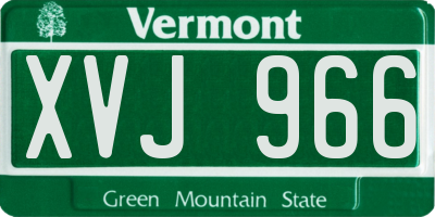 VT license plate XVJ966