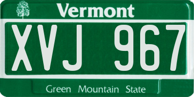 VT license plate XVJ967
