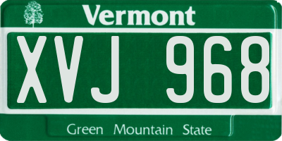 VT license plate XVJ968
