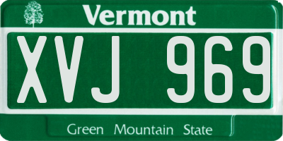 VT license plate XVJ969