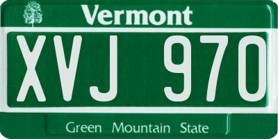 VT license plate XVJ970