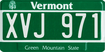 VT license plate XVJ971