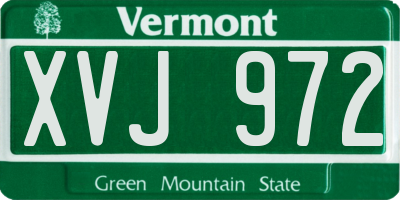 VT license plate XVJ972