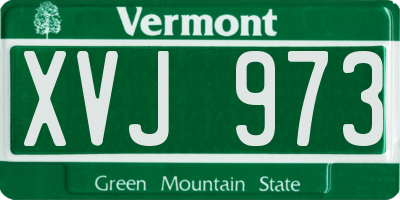 VT license plate XVJ973