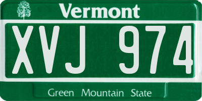 VT license plate XVJ974