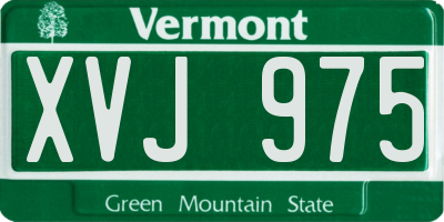 VT license plate XVJ975