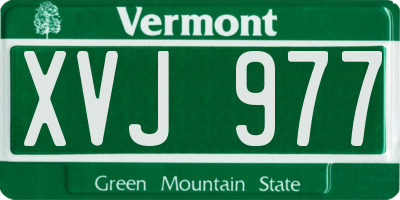 VT license plate XVJ977