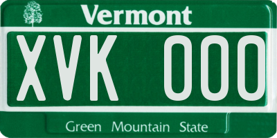 VT license plate XVK000