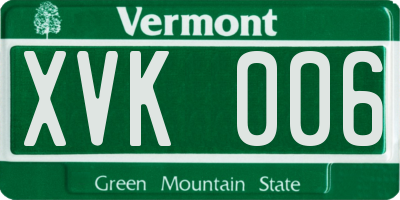 VT license plate XVK006