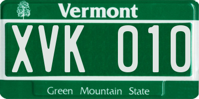 VT license plate XVK010
