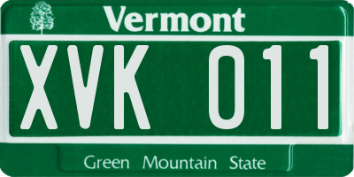 VT license plate XVK011