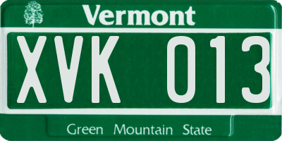 VT license plate XVK013