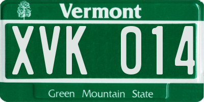 VT license plate XVK014