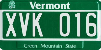 VT license plate XVK016